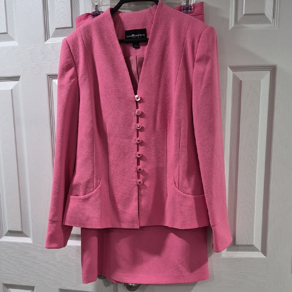 Sag Harbor Pink Women's Blazer and Skirt Set
